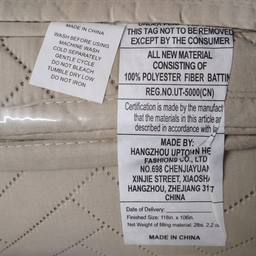 SEMECH King Size Quilt Set | California King | NIB | 3-Piece Set | Beige